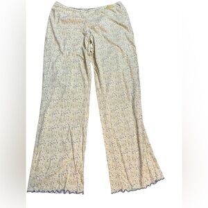 Life is Good Pajama Pants Women’s Size M Green Floral Print Lounge Pants